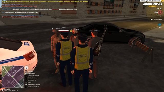 ПАТРУЛЬ в ДПС ГИБДД закончился КОНФЛИКТОМ с ФСБ на AMAZING RP в GTA CRMP смотреть онлайн
