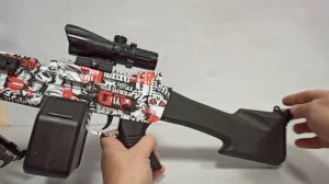 Детский автомат на орбизах ручной пулемёт M249 на аккумуляторе, с оптическим прицелом.