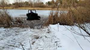 Самодельный гусеничный вездеход. Небольшие испытания на плавучесть  вездехода Филин