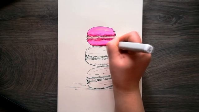 Как нарисовать пирожные МАКАРОН маркерами / Урок рисования для начинающих смотреть онлайн
