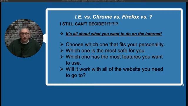 Ep. #10 - Connected Geek Tech Tip - 1-24-19 - Internet Web Browser Wars!! смотреть онлайн