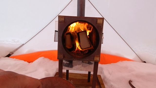 Дровяная печка Пошехонка. Топлю брикетами. смотреть онлайн