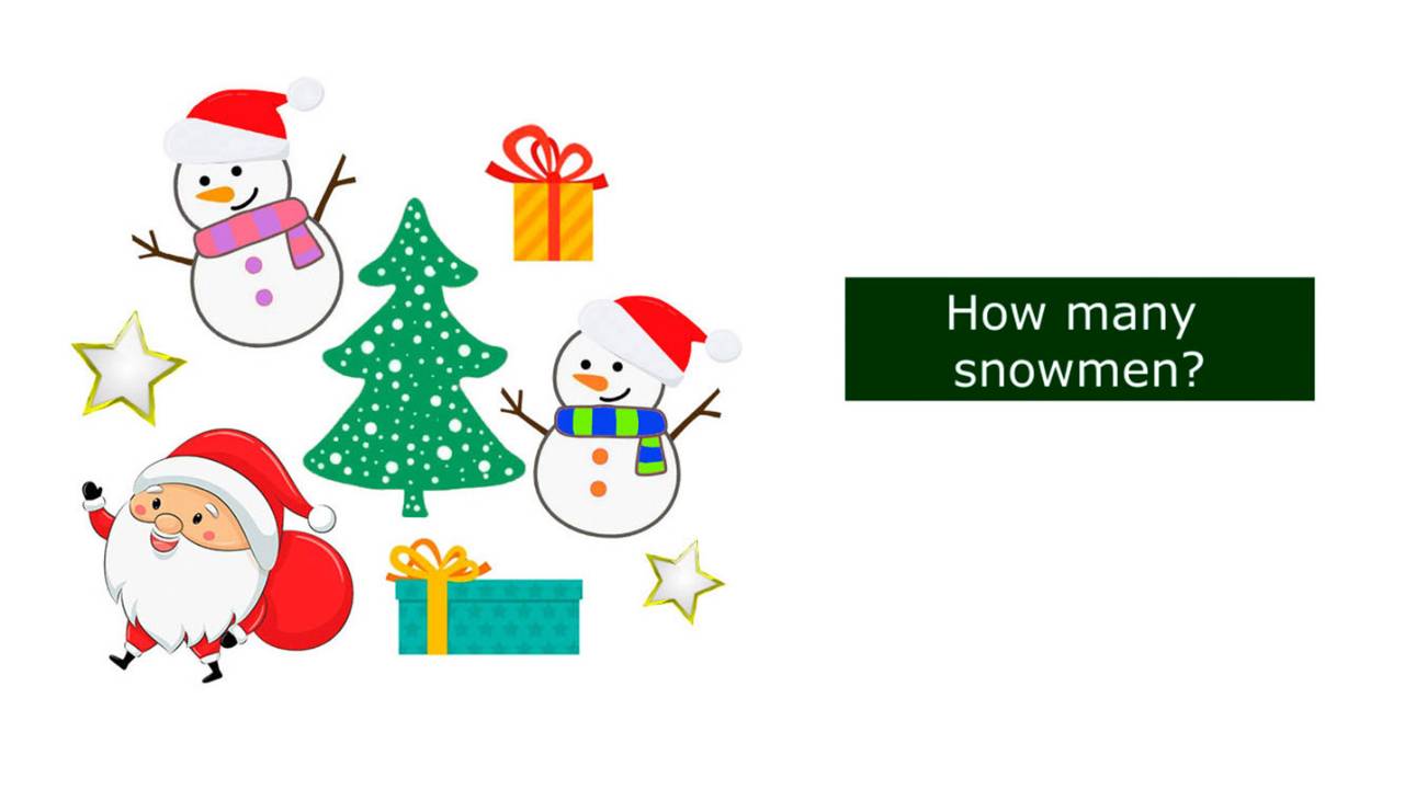 Новогодняя игра на английском. How Many Snowmen? Сколько снеговиков?