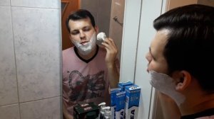 Бритье. Lea shaving cream, Mühle R41, Gillette Platinum, Jaguar 236 boar brush, La Toja after shave