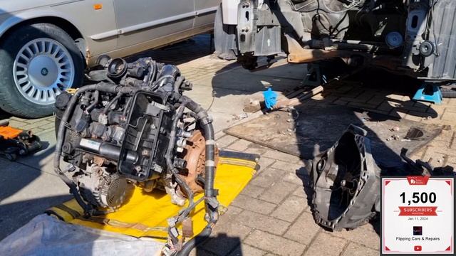 One Man  An Engine And A 107 Peugeot,engine Install After Head Gasket Blown #car #carrepair #bca
