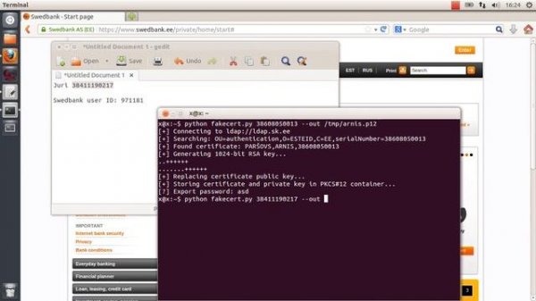 Swedbank Estonia Internet bank ID card authentication bypass