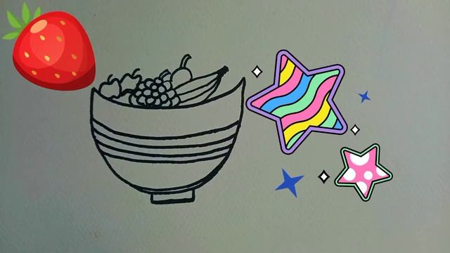 How to draw fruits for children / bolalar uchun mevali savat / фруктовая корзина для детей смотреть онлайн
