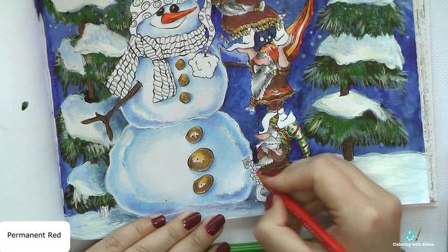 Decorating a Snowman. Coloring in 'Gnomes in Neighborhood' Part 2 / Раскраска-антистресс смотреть онлайн