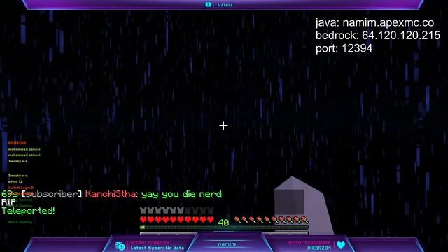 JOIN MY MINECRAFT SERVER (JAVA AND BEDROCK) (PLAYING WITH VIEWERS) iP: namim.apexmc.co смотреть онлайн