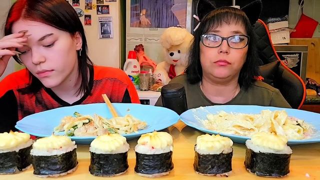 Мукбанг | Роллы,Паста Карбонара, Вок с курицей | Обжор Асмр смотреть онлайн