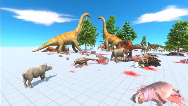 Modern Mammals Vs Herbivore Dinosaurs (Epic Battle) - Animal Revolt Battle Simulator