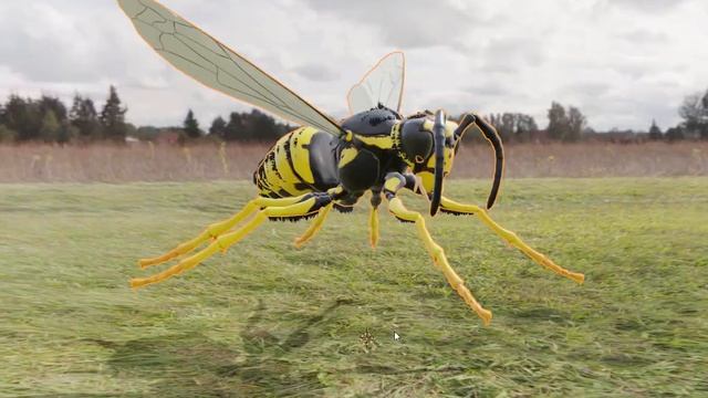 Wasp vespula Model 3d for C4D смотреть онлайн