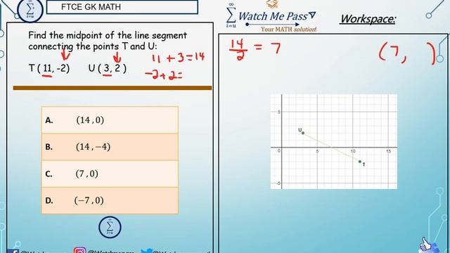 FTCE GK MATH Finding the Midpoint of a Line Segment смотреть онлайн