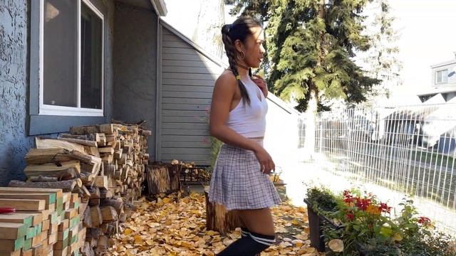 Plaid Pleated Mini Skirt From Urban Kids With  Knee High Socks Try On