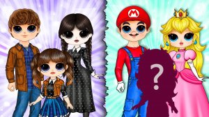 Уэнсдей Аддамс, Принцесса Пич, Энид, Моя Говорящая Анжела Становятся мамами | Идеи из бумаги DIY