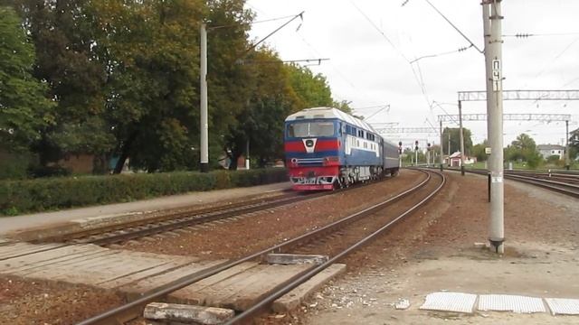 ТЭП70-0154 на станции Лубны смотреть онлайн