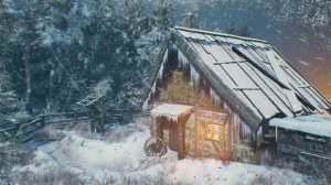 Зимняя атмосфера! Метель в хижине в HD качестве! Звуки лесной метели | Уютная снежная хижина