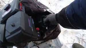 МотоБуксировщик Ураган Сибирь 500 втроем по снегу , запуск в морозы