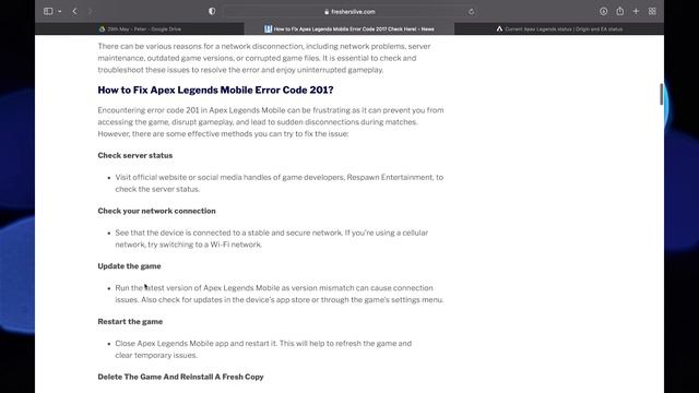 How To Fix Apex Legends Error Code 201 Failed To Login To Connect To Server Try Again Later (2023) смотреть онлайн