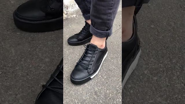 Кеды мужские черные кожаные (6966). Цена: 50 у.е. смотреть онлайн