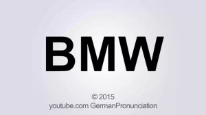 How to pronounce BMW in German