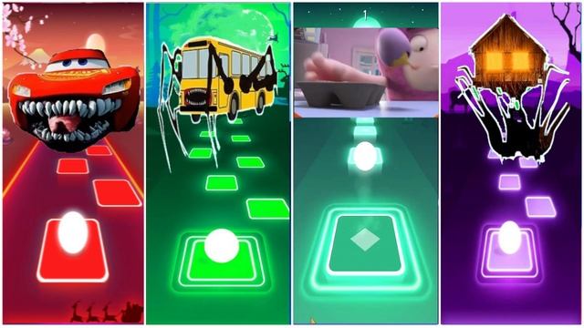 Mcqueen Eater  Bus Eater  Oddbods Newt  Spider House Head  Tiles Hop EDM Rush!