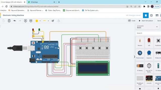 Electronic Voting Machine Using Arduino UNO at Tinkercad With I2C | EVM Circuit | Arduino Project смотреть онлайн