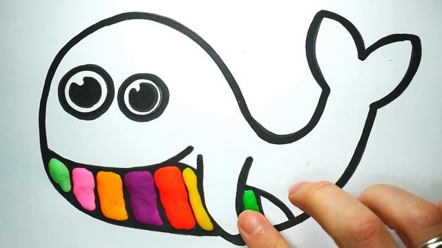 Whale Coloring Play Dough Painting | Мультик Раскраска Кит | Учим Цвета на Английском с Плей До смотреть онлайн