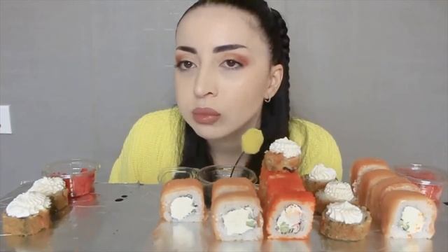 RUSSIAN IN ASMR FOODS - SUSHI AGAIN! MUKBANG! смотреть онлайн