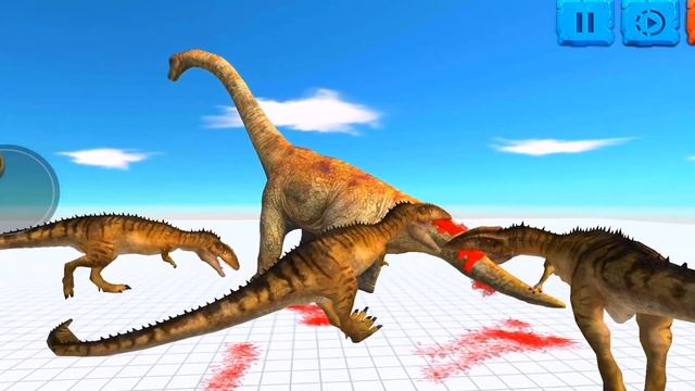 Carcharodontosaurus Attack Brachiosaurus - Animal Revolt Battle Simulator
