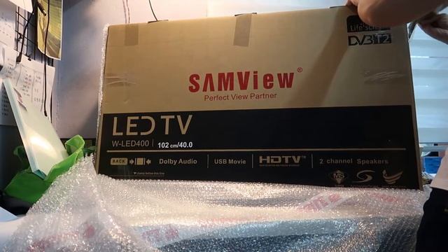 Samview TV 40 inches Unboxing- Is It Really 40 Inches part 1 смотреть онлайн