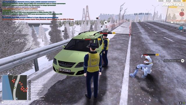 ПОГОНИ в ПАТРУЛЕ с НАПАРНИКОМ в ДПС ГИБДД на AMAZING RP в GTA CRMP смотреть онлайн