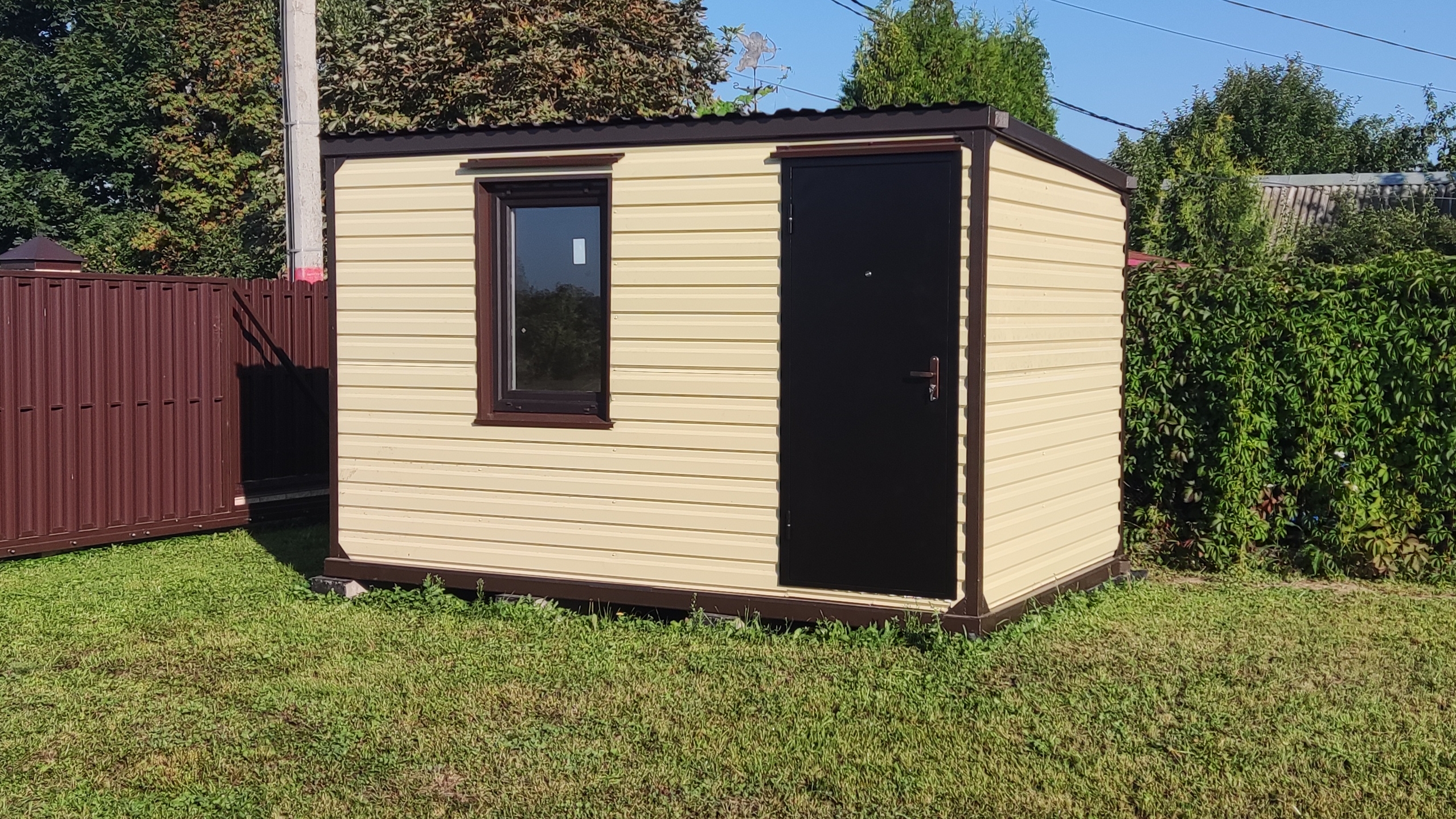 Блок контейнер вагончик металлический домик бытовка для дачи хоз блок 2.40х4х2.40м 100мм смотреть онлайн