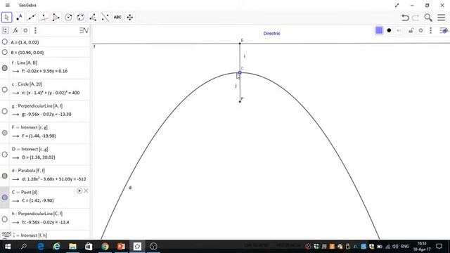 Parabola on Geogebra - 16176855 смотреть онлайн