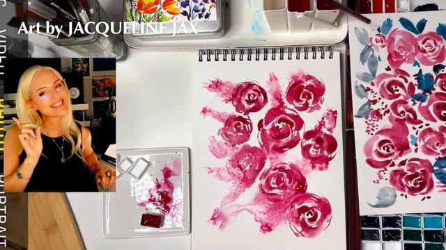 Easy Watercolor Roses For Beginners : How To Step By Step Loose Flowers