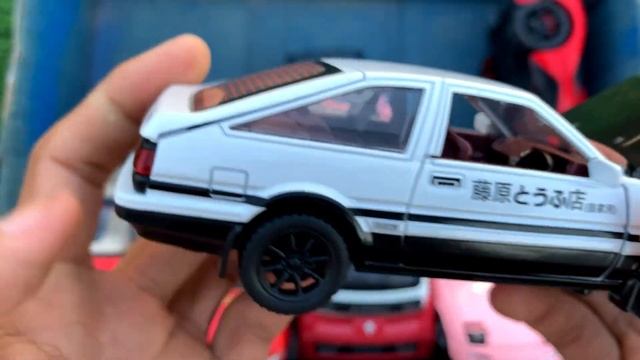 Box Full Of Model Cars /Lamborghini Scv12, Ferrari Sf90, Toyota AE86, GTR R35, Apollo Project Ev