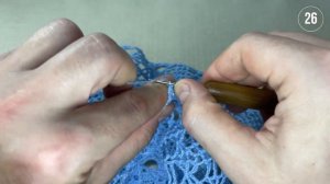 Скатерть крючком, Самира, часть 2 из 7 (20-34 ряд)