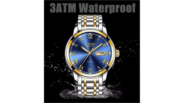 Lige Watches Mens Full Steel Quartz Analog Wrist Watch Waterproof смотреть онлайн