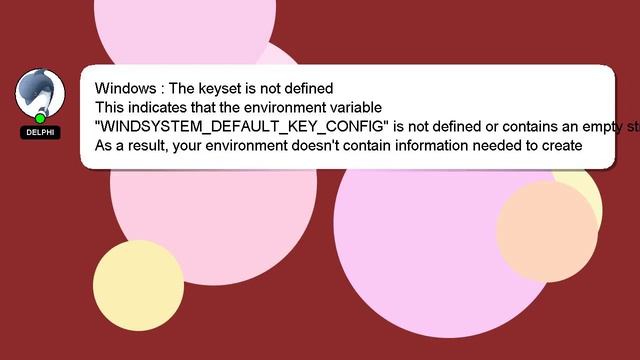 Windows : The keyset is not defined смотреть онлайн