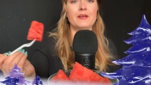АСМР Итинг Арбуз на Новый год !ASMR eating Watermelon