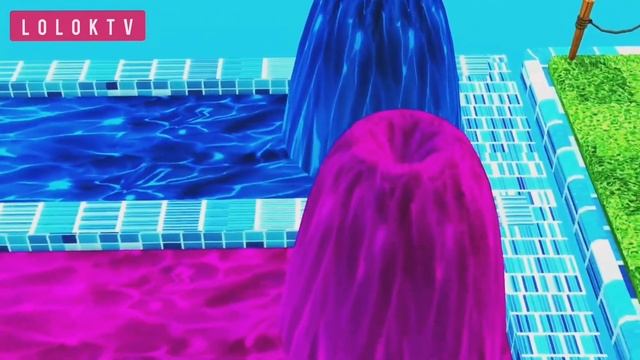 crossing fountain cow colors | blue red green and pink Cow lolok tv смотреть онлайн