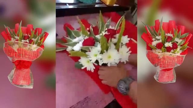 HOW TO MAKE: CHARMING FOUR RED ROSE BOUQUET TUTORIAL смотреть онлайн