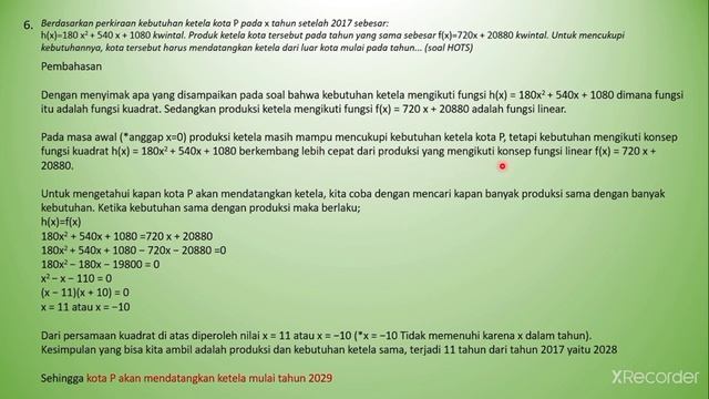 CARA MENYELESAIKAN SOAL PERSAMAAN DAN FUNGSI KUADRAT JENIS SOAL LOTS, MOTS, DAN HOTS смотреть онлайн