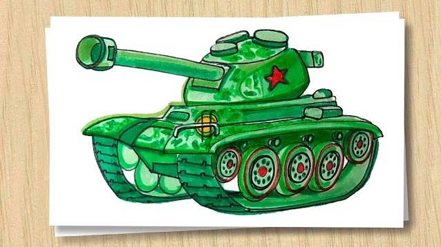 Рисунок на 23 февраля_Рисуем танк_Урок рисования смотреть онлайн