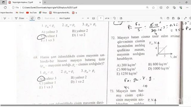 Bərk cisimlərin,mayelərin və qazların təzyiqi.. seh 72,73,74,75,76.,77 7-9-cu sinif güvən fizika смотреть онлайн