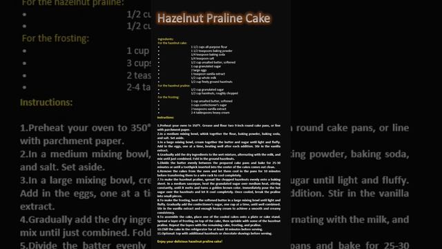 Delicious HAZELNUT PRALINE CAKE ❤️🥰😍👌 #baking #cake #delicious#carrotcake #cake#pie смотреть онлайн