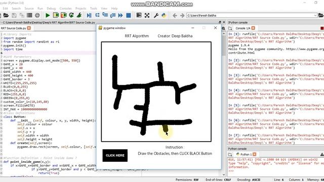 Rapidly-exploring Random Tree [RRT] Algorithm Implementation in Python | Robotics смотреть онлайн
