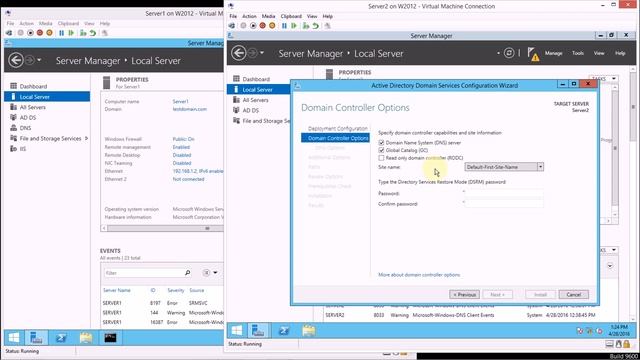 Adding an additional Domain Controller to an existing domain in Windows Server 2012 R2 смотреть онлайн