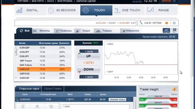 OptionBit - Touch опционы (опционы One Touch) смотреть онлайн