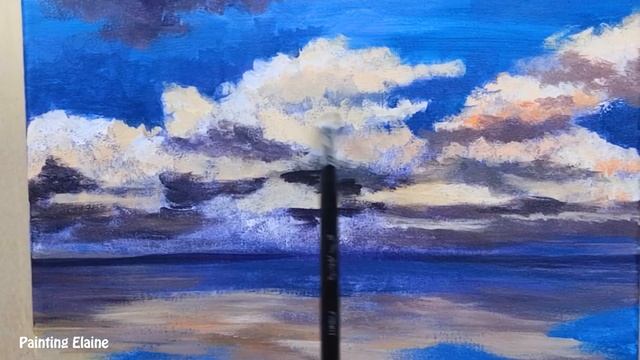 Acrylic Painting #52 / Landscape Painting Tutorial /Sea Train in Water смотреть онлайн